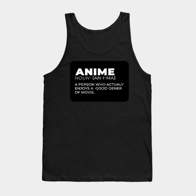 Trendy Anime Definition Text Design Tank Top by Graphics King